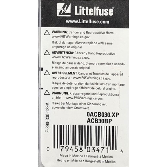 Littelfuse 30A Circuit Breaker ACB30BP OEM 0ACB030.XP – Reliable Automotive - Picture 4 of 4